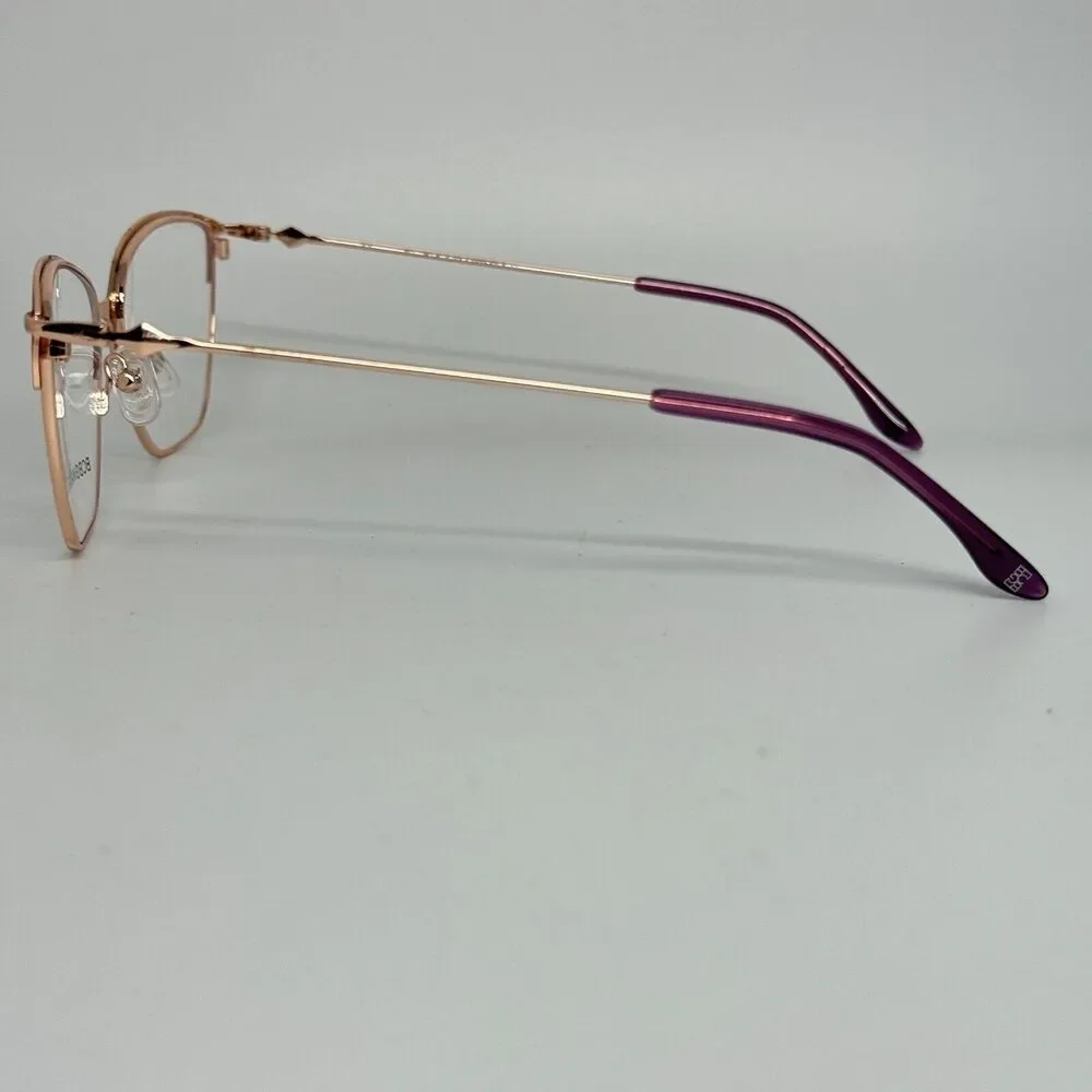 BCBGMAXAZRIA HENLEY Purple Rose Gold Eyeglasses Frame 54-15-135mm B40mm H13529‎